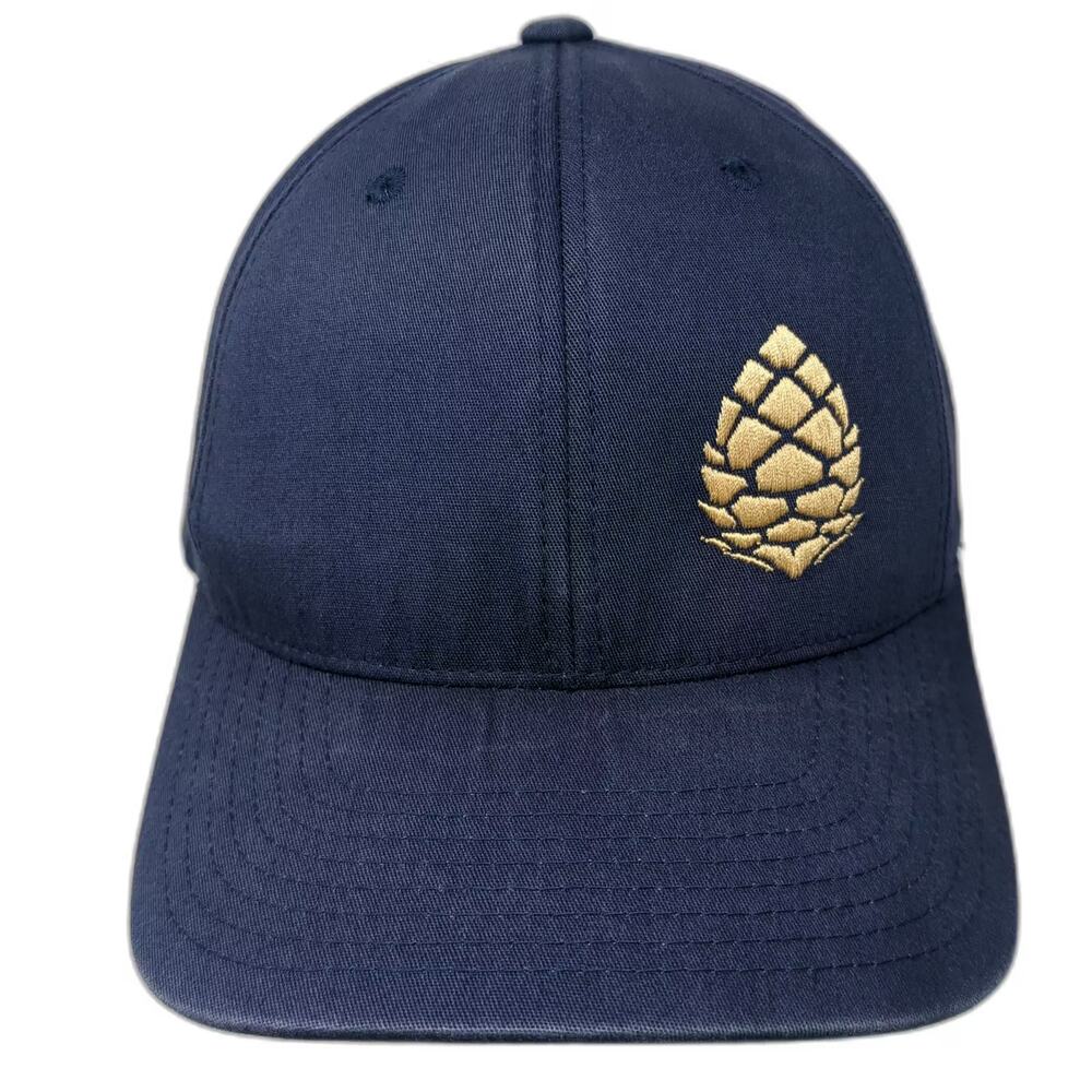 Stio Baseball Cap Blue Gold XL Embroidered Flexfit Curved Brim Logo Cotton Hat